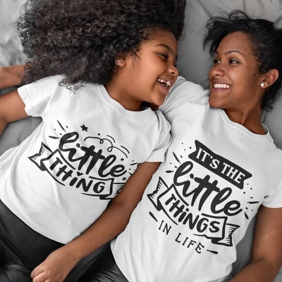 MOMMY and Me T-Shirt Set "It's The Little Things" - Picture 1 of 1